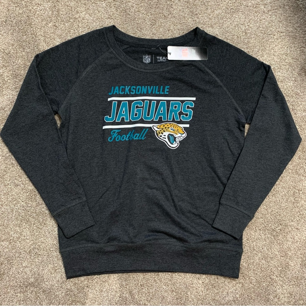 New Rare NFL Jacksonville Jaguars Women’s Gray French Terry Sweatshirt Large NWT